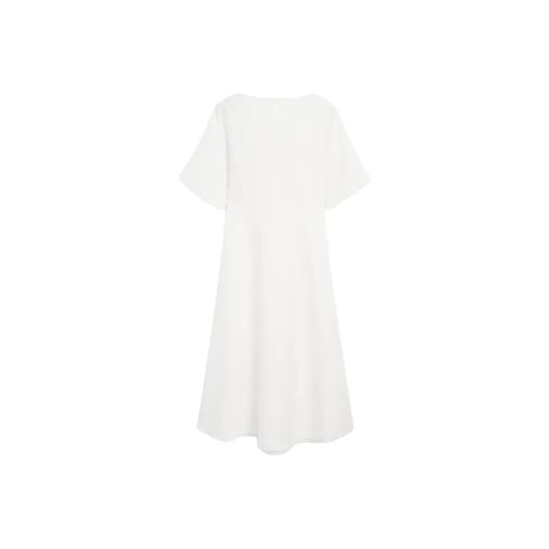 Massimo Dutti Short Sleeved Dress Women's White-1