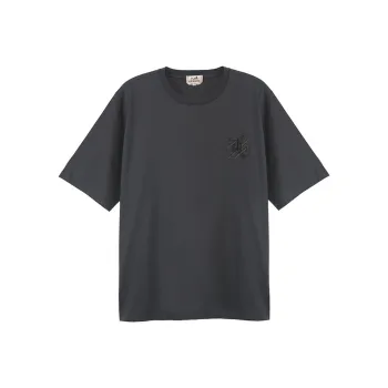HERMES SS23 T Shirt Men's Black Gray Color