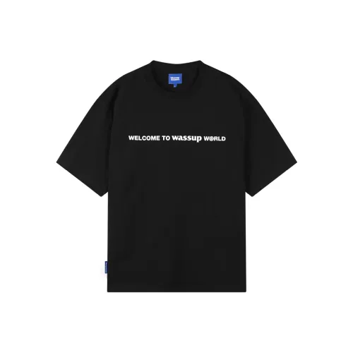 WASSUP 로고 남녀공용 티셔츠