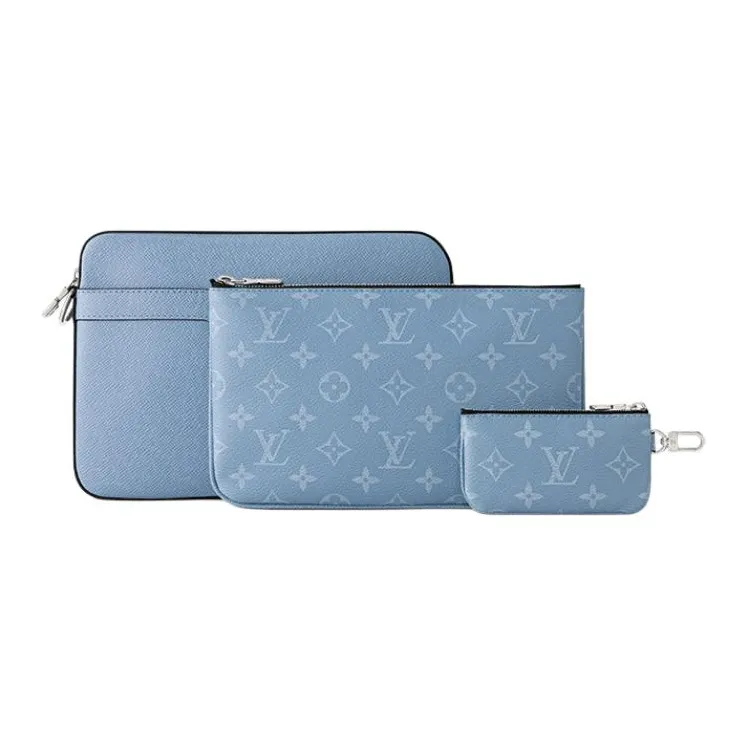 LOUIS VUITTON Trio Coated Canvas Messenger Bag Crossbody Bag Shoulder Bag Women's Sky Blue-2