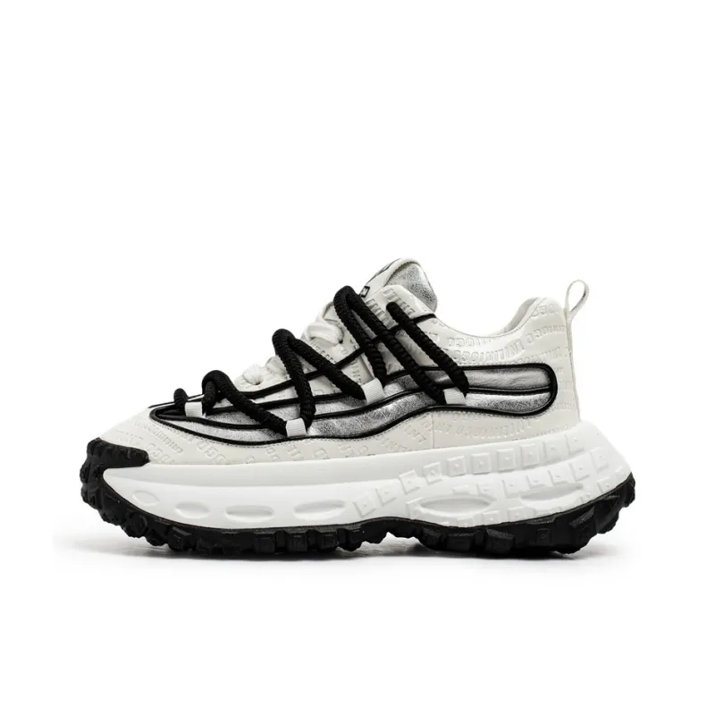 JKEM Cushioning Height Increasing Wear Resistant Slip Resistant Low Top Chunky Sneakers Men's-10