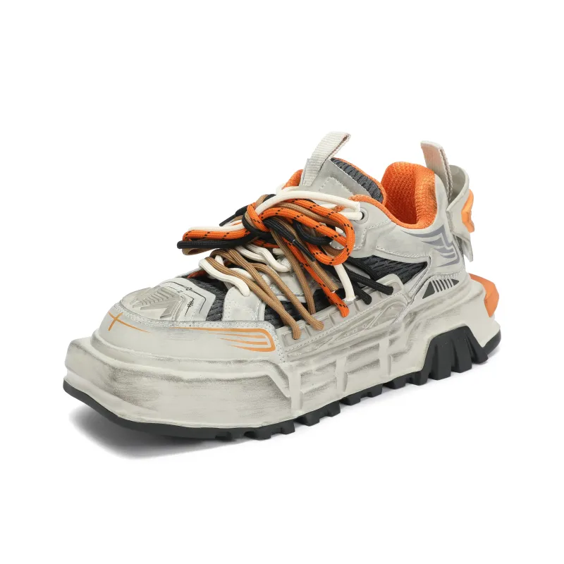 X·LUN Slip Resistant Cushioning Breathable Low Top Skateboard Shoes Unisex Ecru With Gray-2