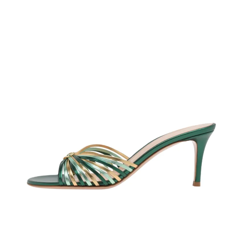 GIANVITO ROSSI Slide Slippers 7cm Women's Green-0
