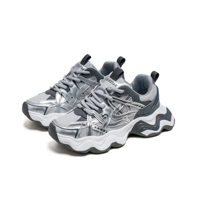 AMICNIEGD Breathable, Wear Resistant Coverage Low Top Chunky Sneakers Men's-8