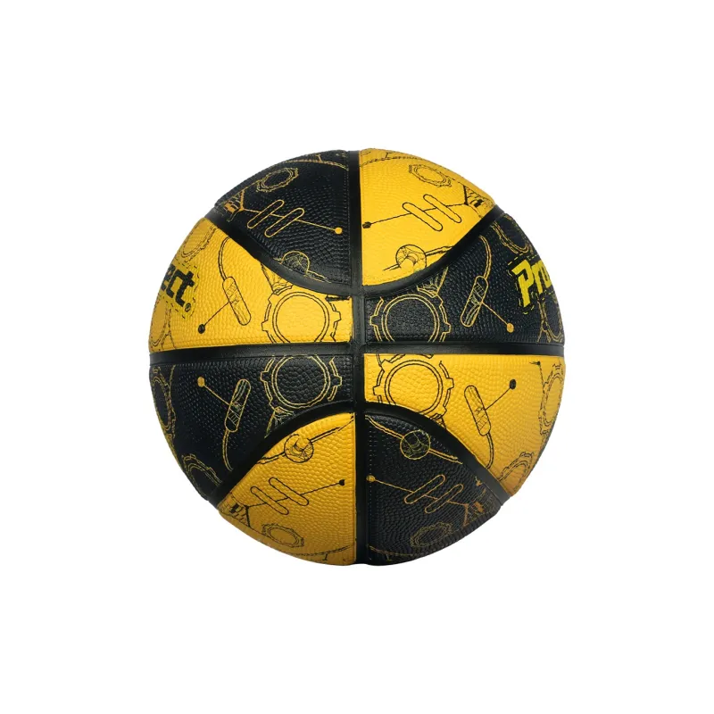 ProSelect Rubber Basketball Black Yellow Size 5 Training Unisex-3