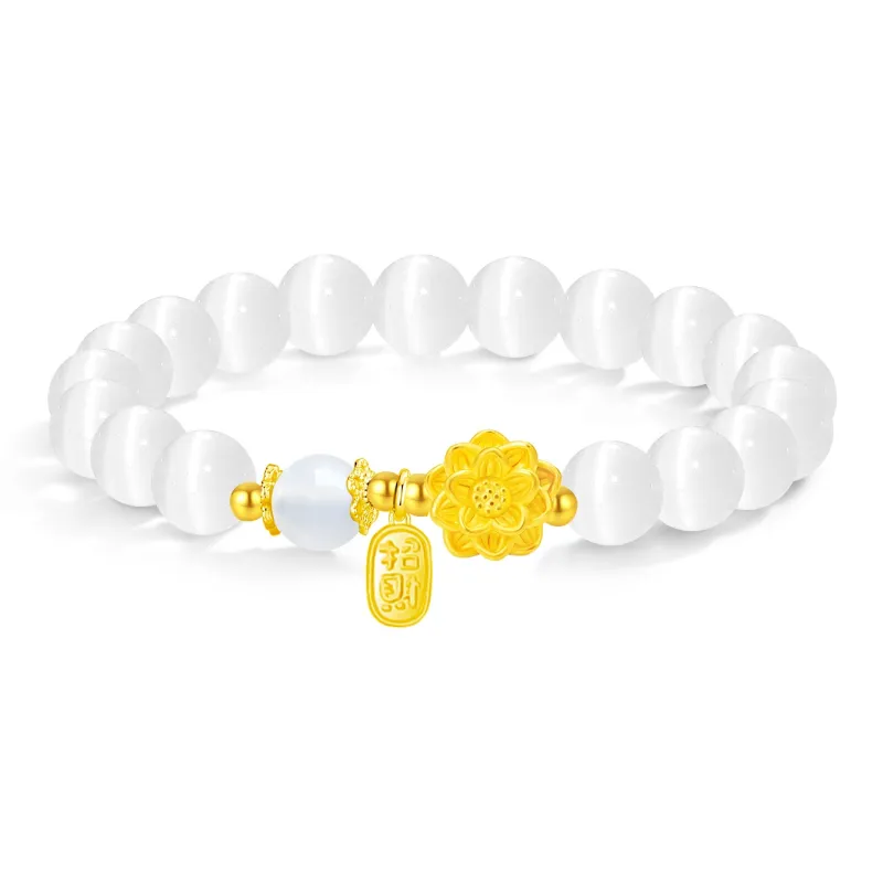 Love Link Glass Cat Eye Bracelets Women's-0