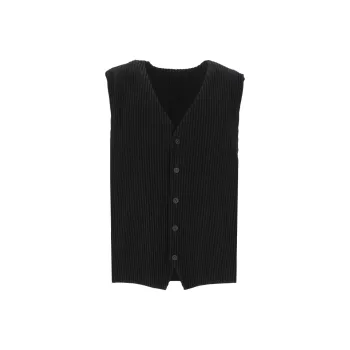 ISSEY MIYAKE Button Up V Neck Gilet
