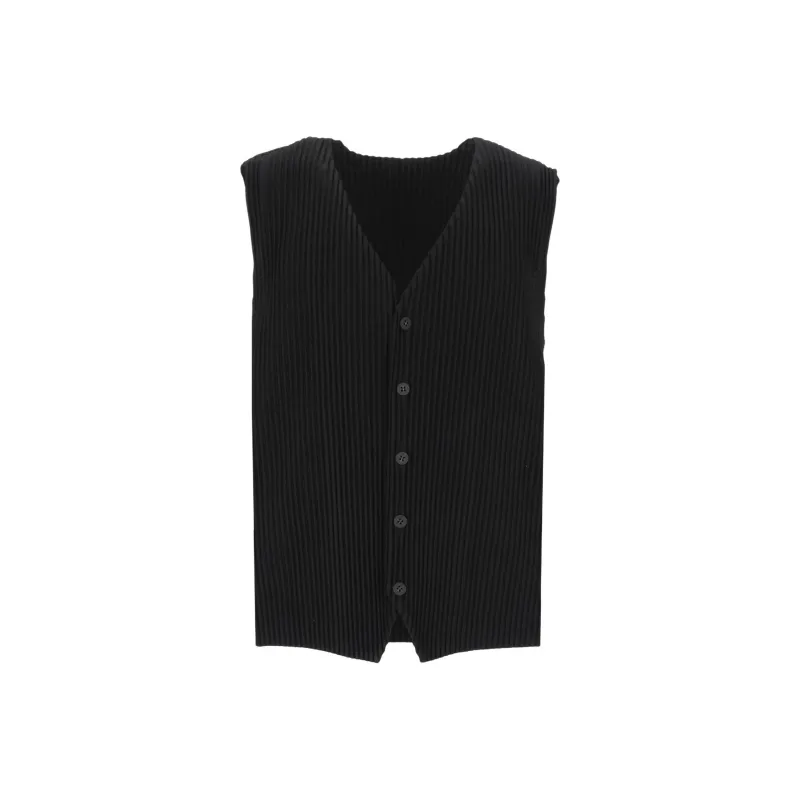 ISSEY MIYAKE Button Up V Neck Gilet-0