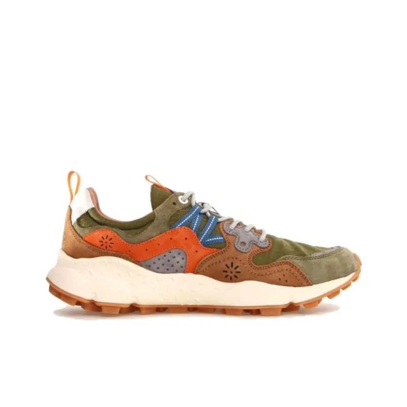 FLOWER MOUNTAIN YAMANO 3 Slip Resistant Low Top Casual Shoes Men's Green Brown Orange-1