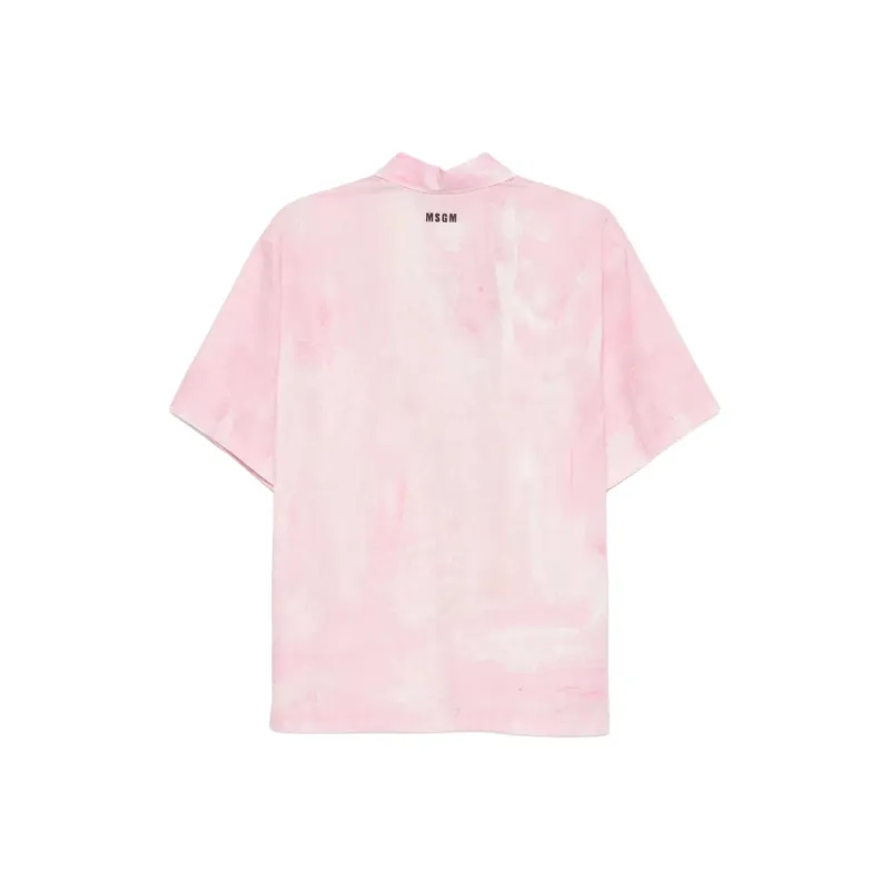 MSGM X Luke Edward Hall Illustration Style print Shirt-1