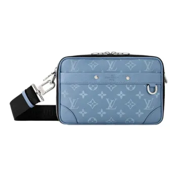 LOUIS VUITTON Alpha Coated Canvas Messenger Bag, Shoulder Bag, Crossbody Bag Men's Sky Blue
