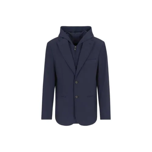 EMPORIO ARMANI Canneté Stretch Nylon Blazer With Detachable Inner Panel And Hood