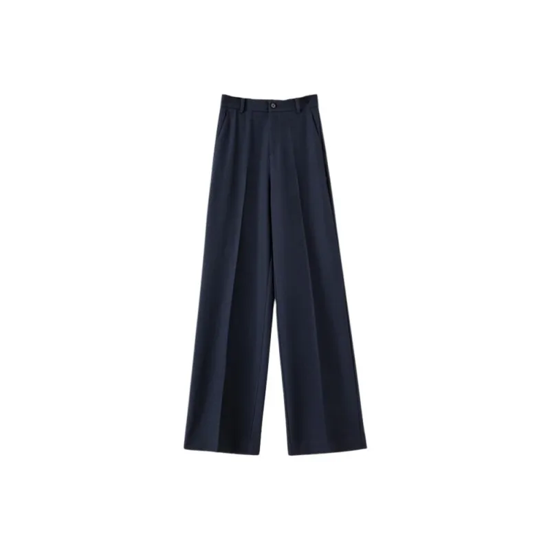 Late White Casual Pants Women's Dark Blue-1