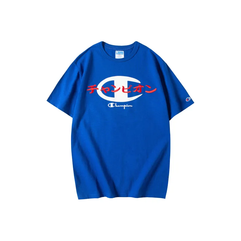Champion T Shirt US Version Unisex Royal Blue-0