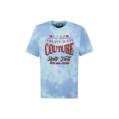 VERSACE JEANS COUTURE Tie dye Slogan print T shirt