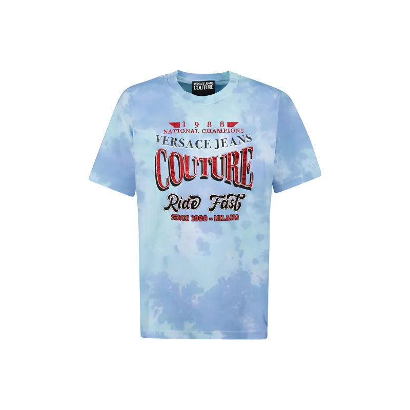 VERSACE JEANS COUTURE Tie dye Slogan print T shirt-0