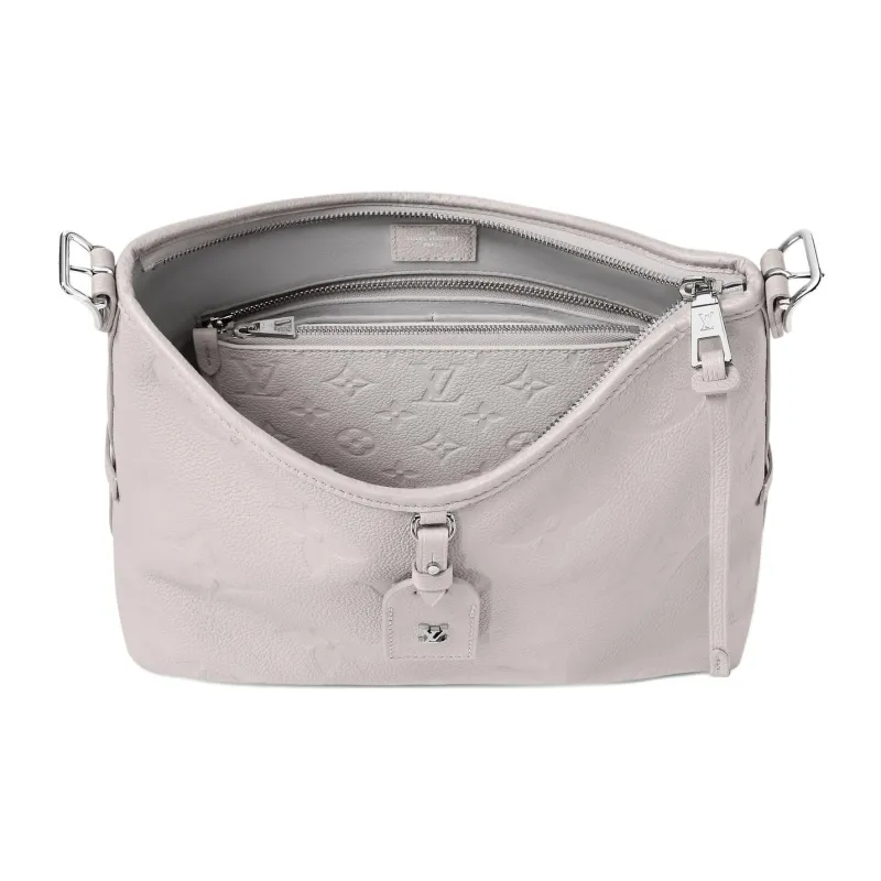 LOUIS VUITTON Carryall Cow Leather Shoulder Bag Small Size Women's Mist Gray-3