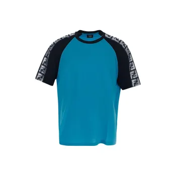 FENDI Logo Tape Crewneck T Shirt