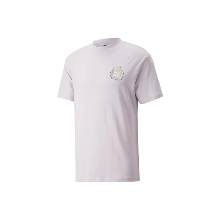 PUMA Set in Sleeve T Shirt Men's Light Purple-0
