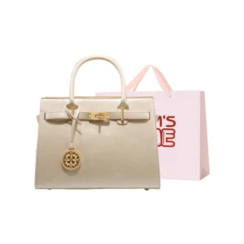 Worm's Home PU Handbag Women's Chinese Style Red/Ecru