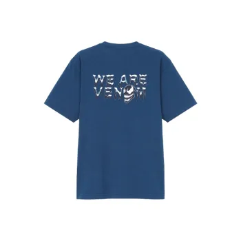 UNIQLO Drop Shoulder Sleeve T Shirt Unisex Navy Blue