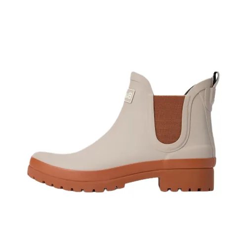 BARBOUR Mallow Wellingtons Ankle Length Chelsea Boots Women's Light Beige
