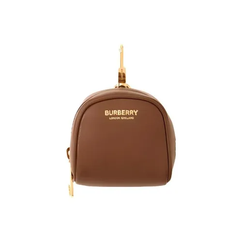 Burberry Grain Texture Leather Cubic Bag Accessory Unisex Dark Birch Brown