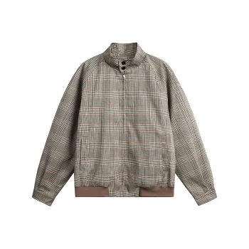 WKOOG Jackets Coats Unisex Houndstooth Brown Check