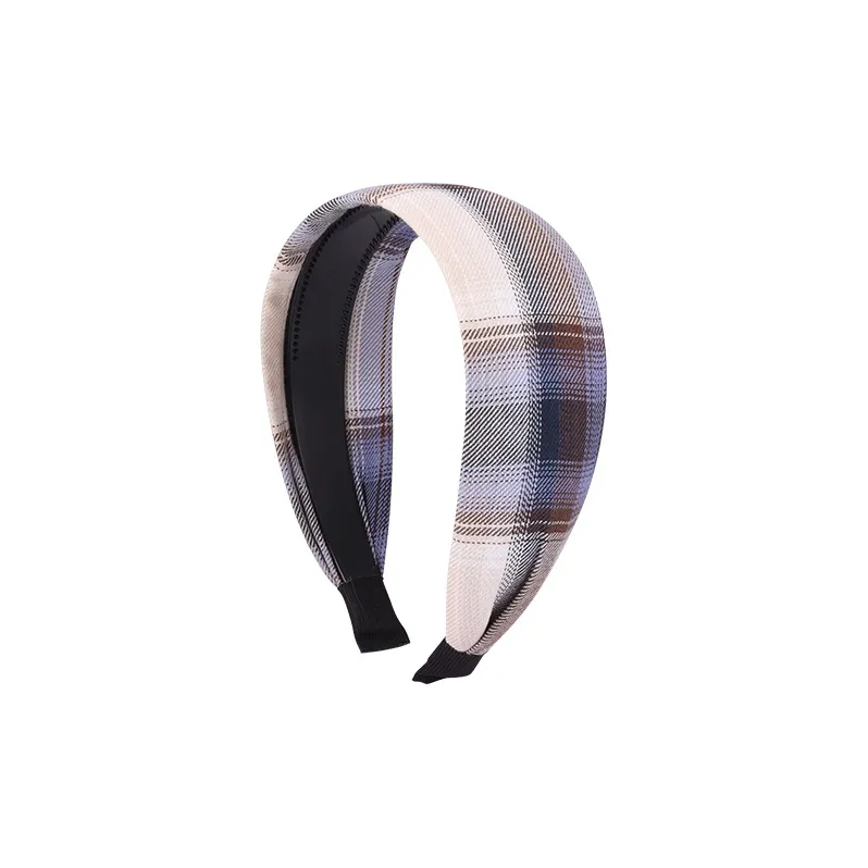 NICERURU Wide Band Plaid Headbands Women's-2