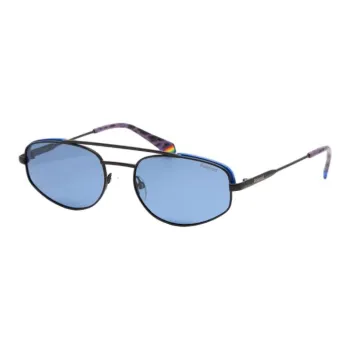 Polaroid Steel Irregular Shape Sunglasses Unisex Black