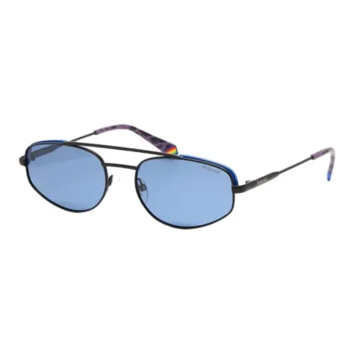 Polaroid Steel Irregular Shape Sunglasses Unisex Black