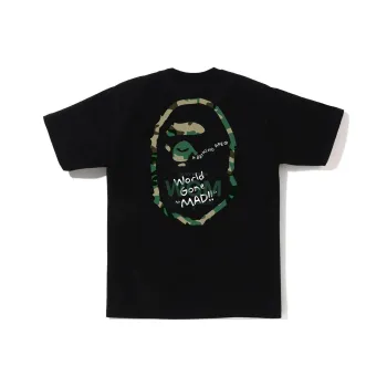 A BATHING APE Woodland Camo Wgm Ape Head Tee