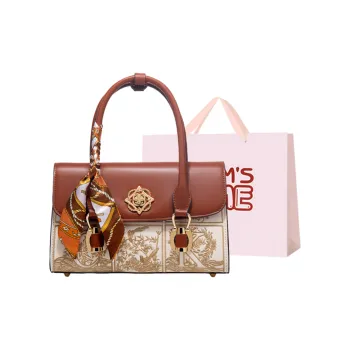 Worm's Home PU Crossbody Bag, One Shoulder Handbag Women's Brown & White/Red & White