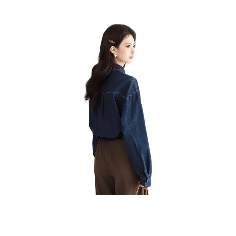 PLANE DRIFT Denim Jacket Women's Dark Blue-0