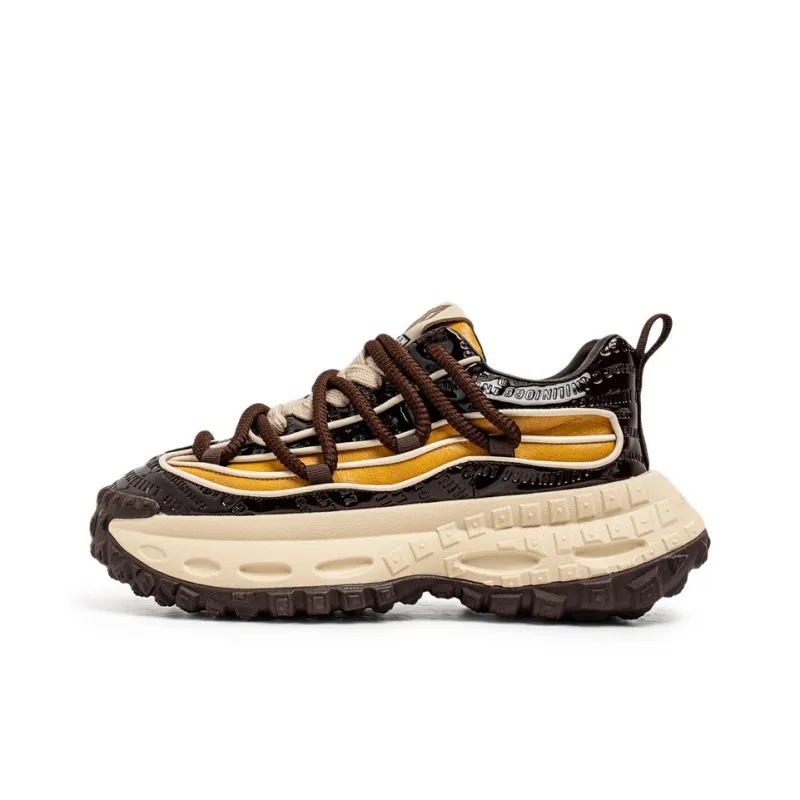 JKEM Cushioning Height Increasing Wear Resistant Slip Resistant Low Top Chunky Sneakers Men's-5
