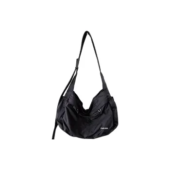 Tonlion Nylon Fabric Crossbody Bag Large Size Unisex Black