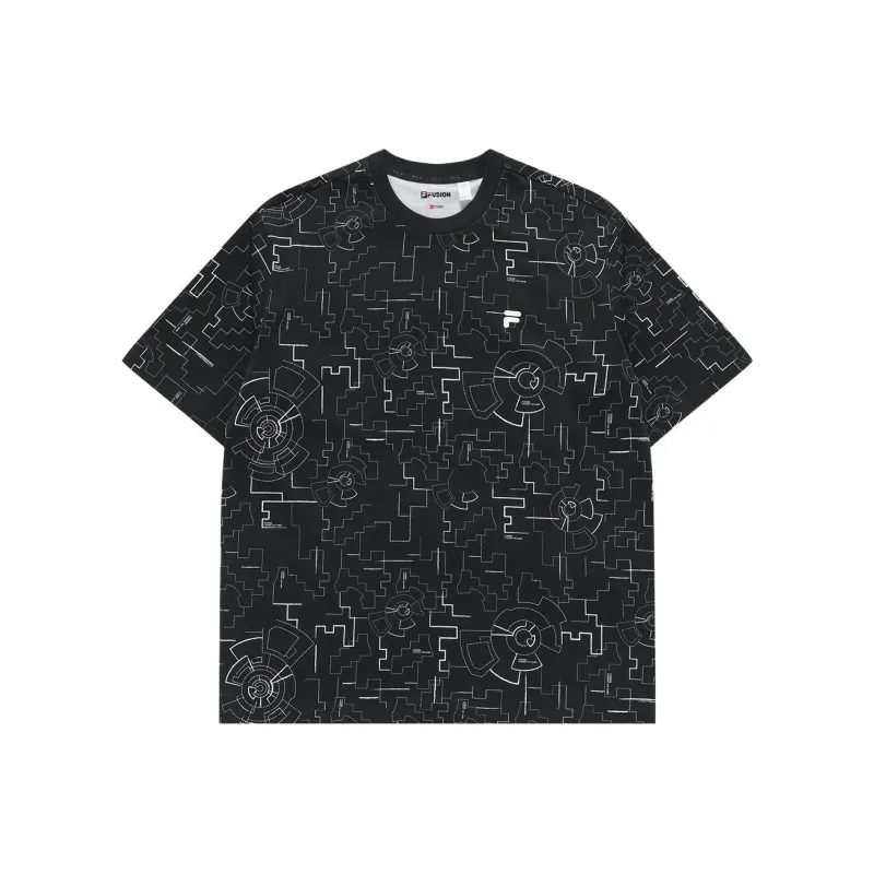 FILA FUSION Set in Sleeve T Shirt Men's Black-0