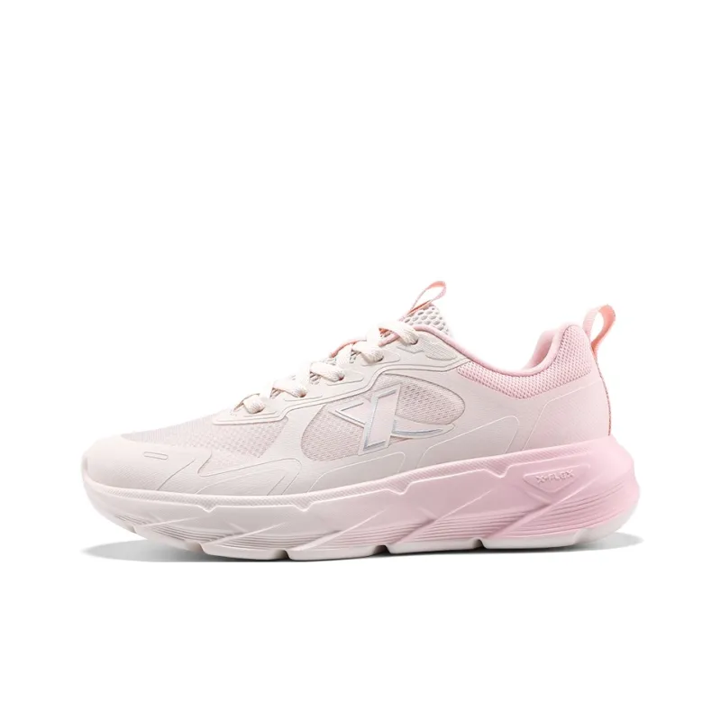 XTEP Breathable And Resilient Low Top Casual Running Shoes Women's White Pink-0