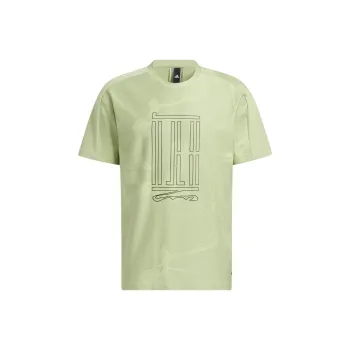 Adidas Wuji Series Drop Shoulder Sleeve T Shirt Men's Lime Green