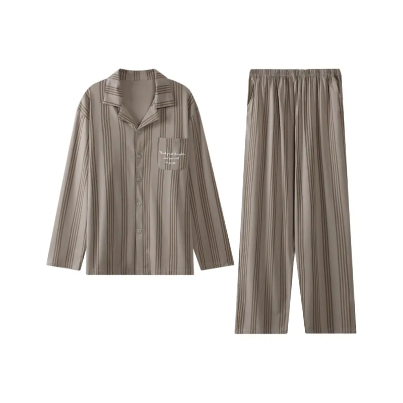 Huggy Kissy Pajama Set Men's Coffee-0