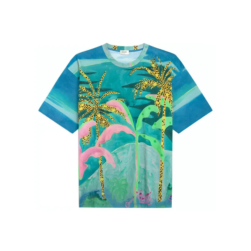 CELINE T Shirts Men Green-0