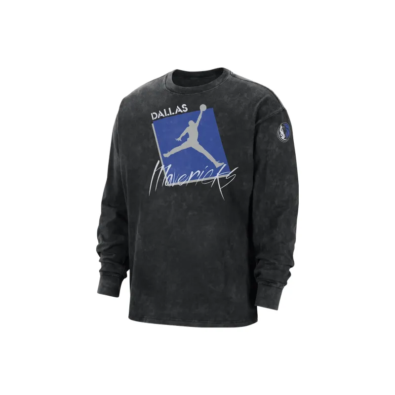 JORDAN Dallas Mavericks Courtside Statement Edition Men's JORDAN Max90 Nba Long-Sleeve T-Shirt-0