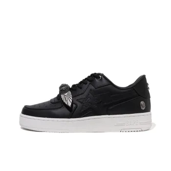 A BATHING APE STA ICON Slip Resistant Low Top Skateboard Shoes Men's Black