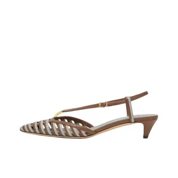 FENDI FFold Cone Heel High Heels 4cm Women's Brown