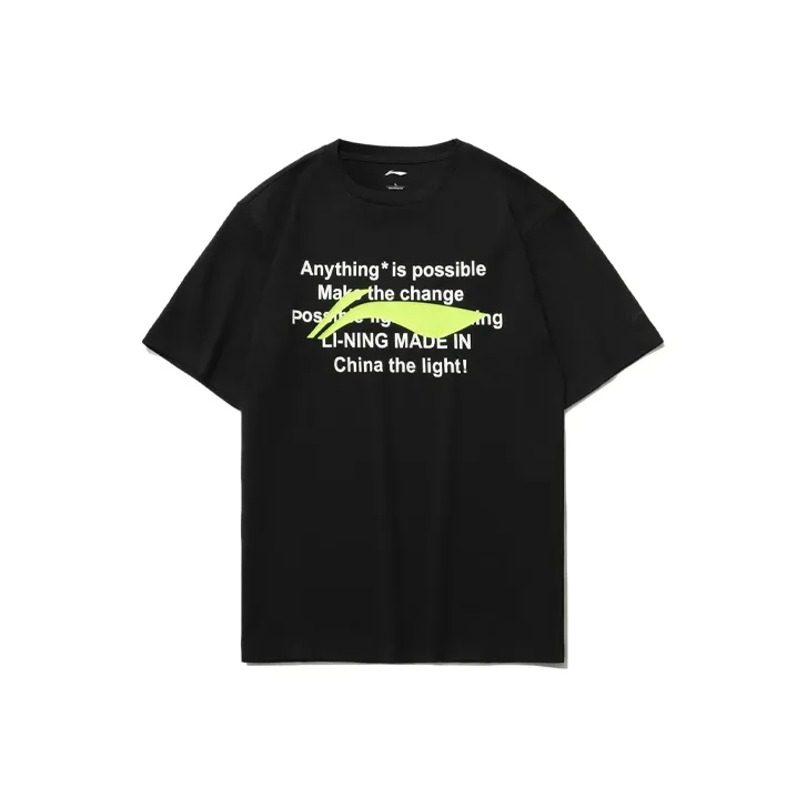 LiNing Sports Fashion Collection T Shirt Unisex Black-0