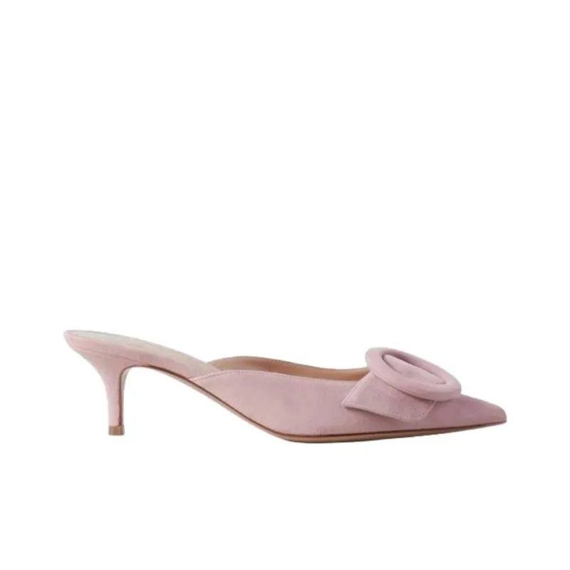 GIANVITO ROSSI Portofino Wrap toe Slippers Women's Pink-1