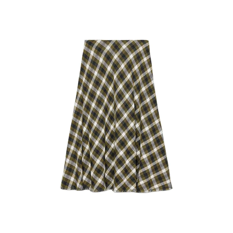 ZARA ZW Series Casual Long Skirts Women's Khaki-1