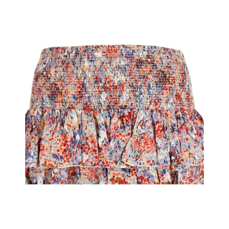 CELINE All Over Patterned Ruffled Skirt-3