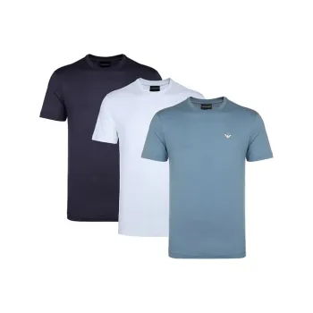 EMPORIO ARMANI T-Shirts Men 3 Pack Blue/Dark Blue/Light Blue