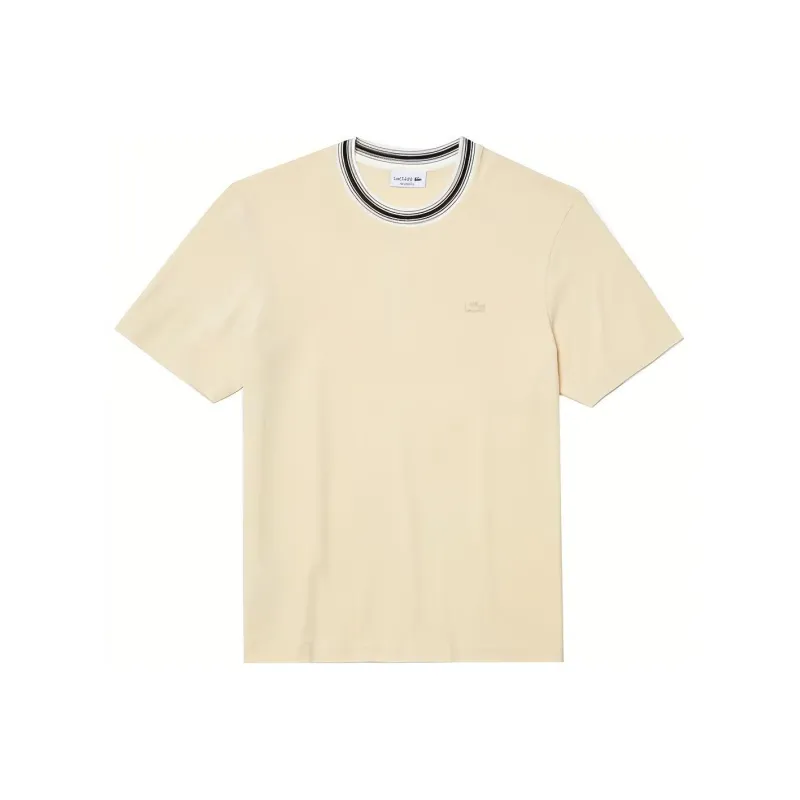 LACOSTE Drop Shoulder Sleeve T Shirt Men's Khaki-0